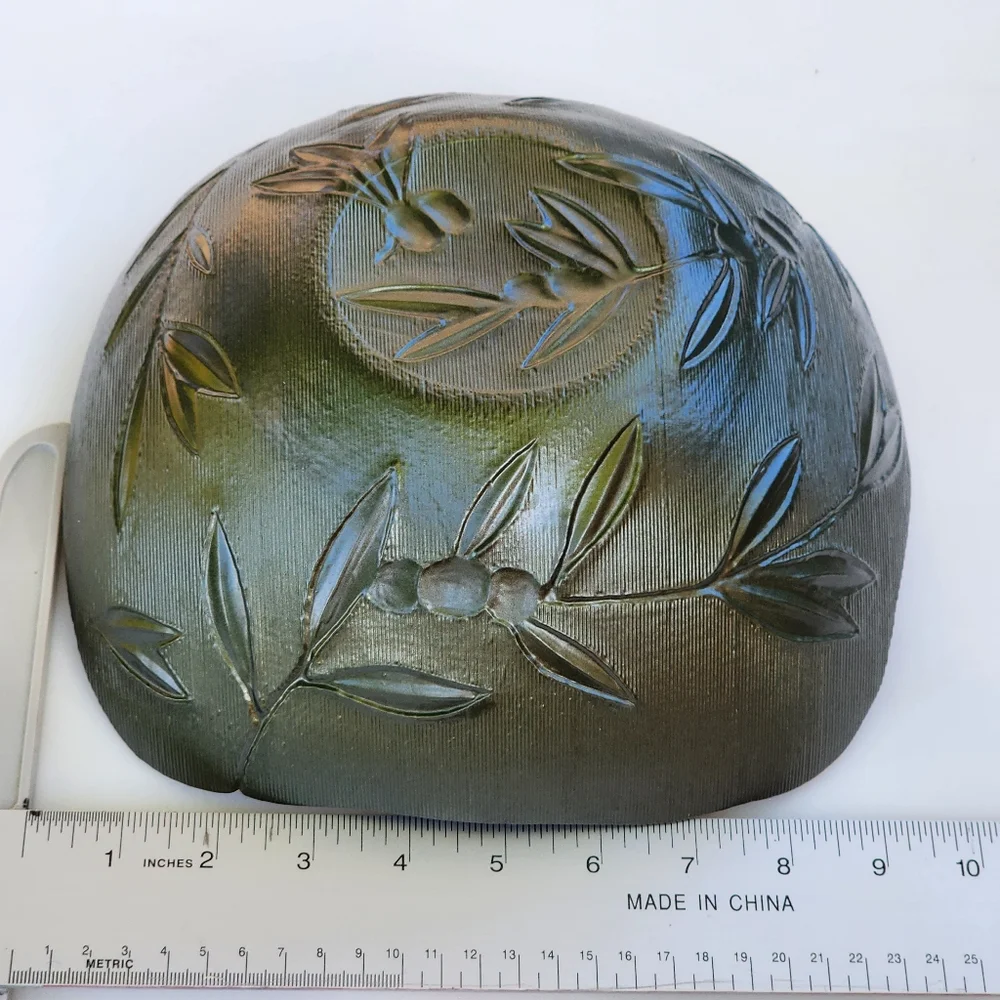 Vintage Monna Art Glass Avocado‎ Green Dish Bowl 9.5in